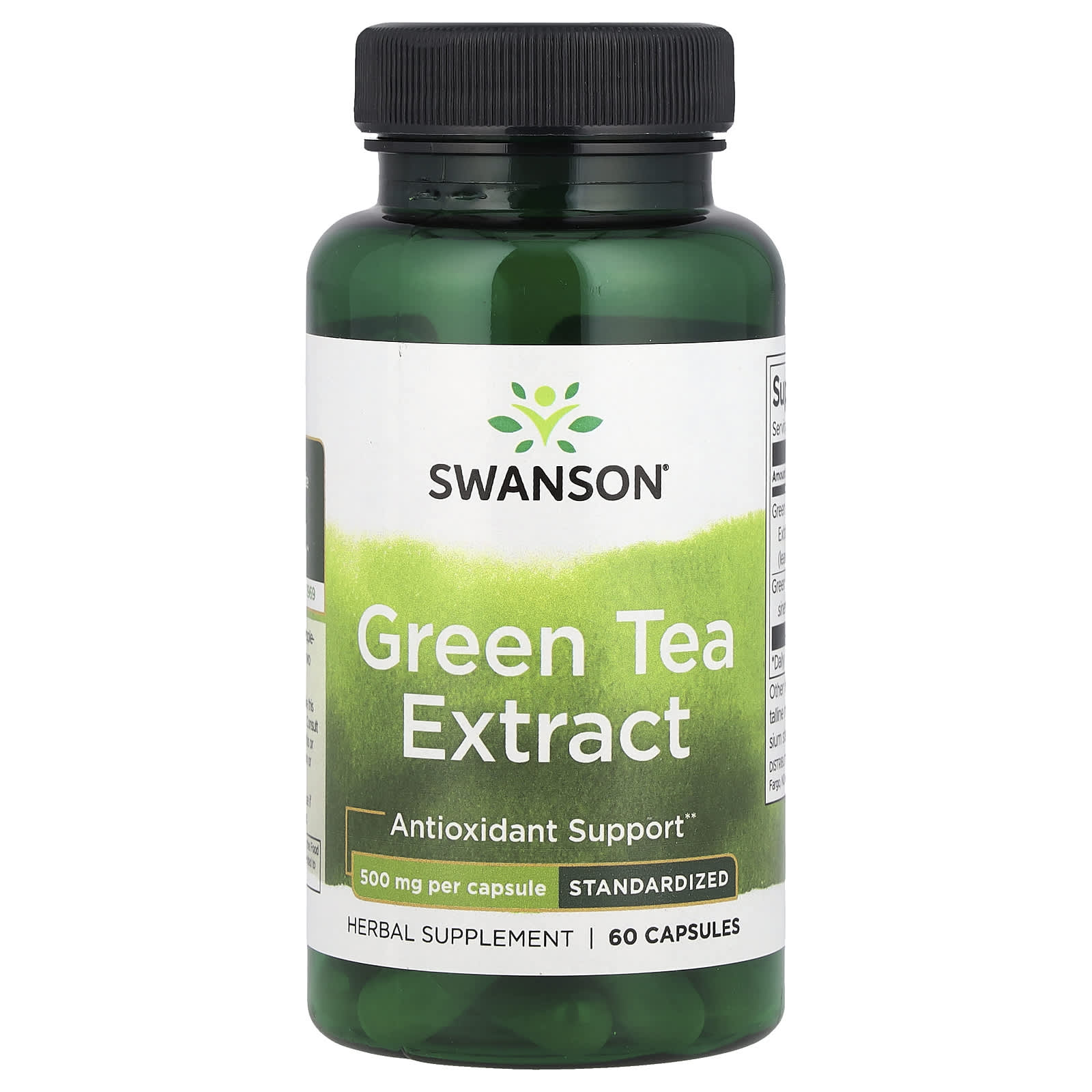 Зеленый чай Swanson Extract, 500 мг, 60 капсул