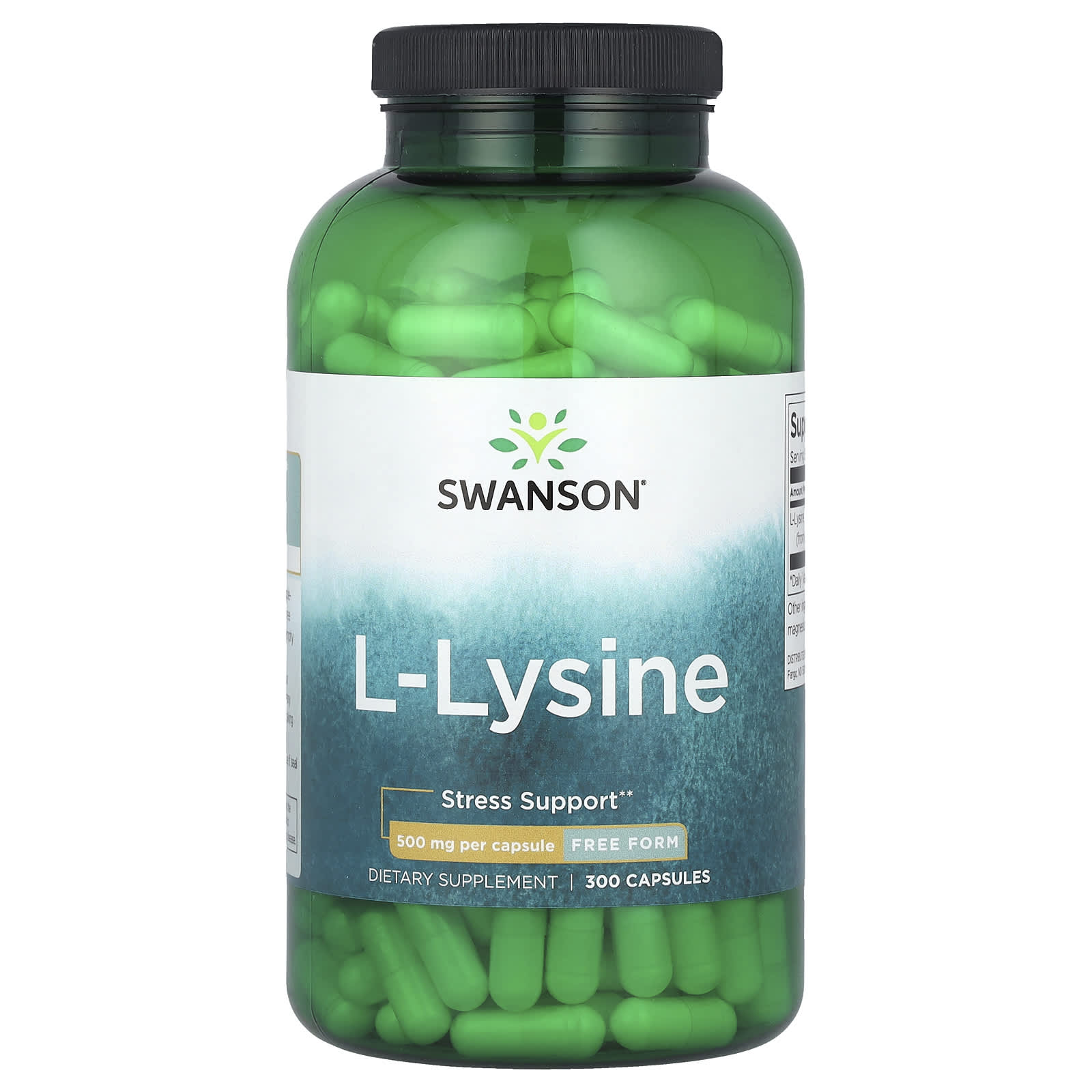 L-лизин Swanson L-Lysine, 500 мг, 300 капсул
