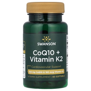 Коэнзим Q10 Swanson Vitamin K2, 60 мягких капсул
