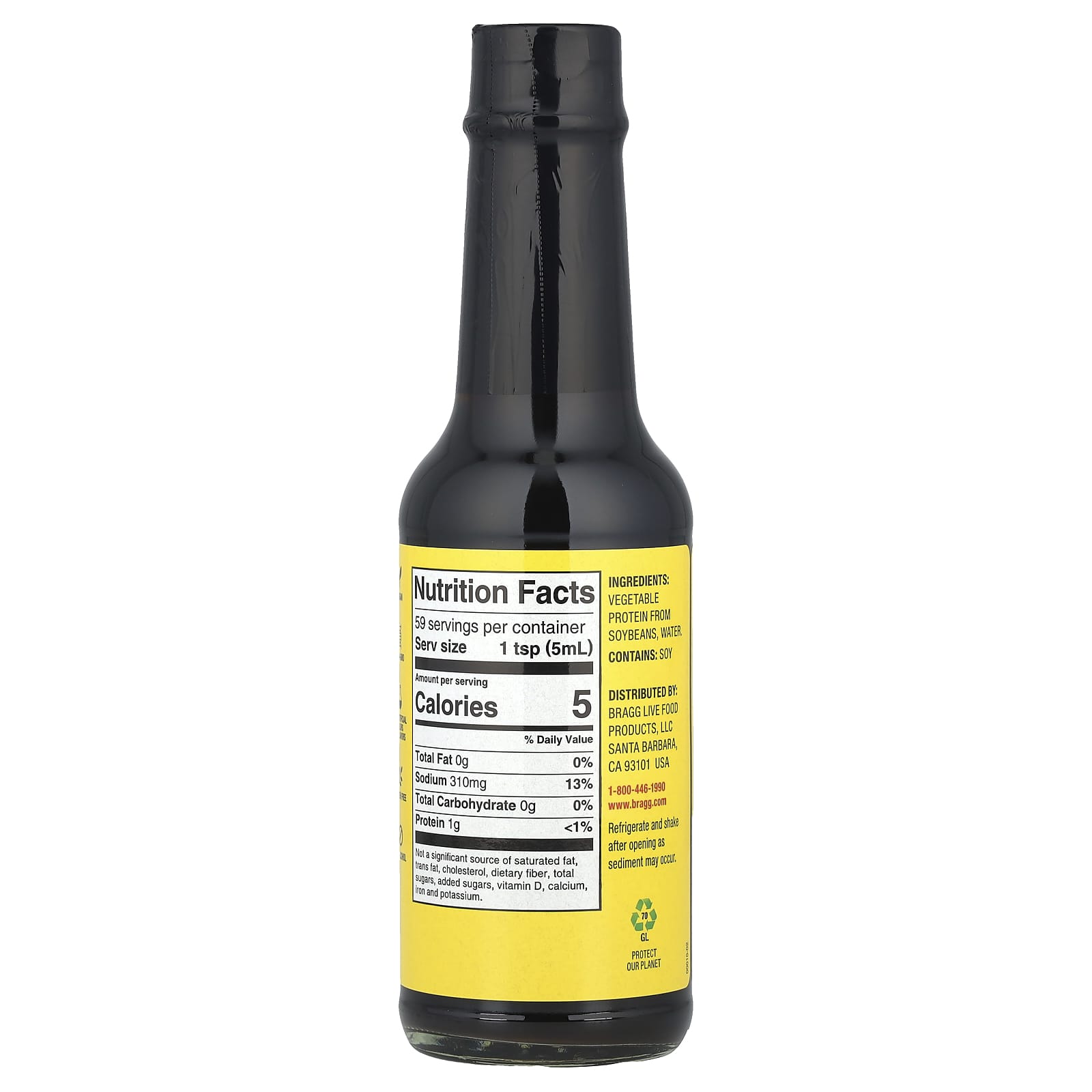 Приправа Bragg Liquid Aminos Soy Protein, 296 мл, жидкая форма — фото 2