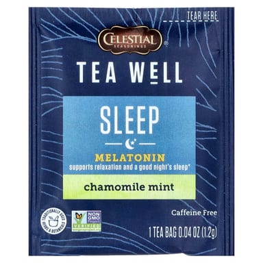 Чайные пакетики Celestial Seasonings Tea Well Sleep Chamomile Mint 12, без кофеина, 14 г