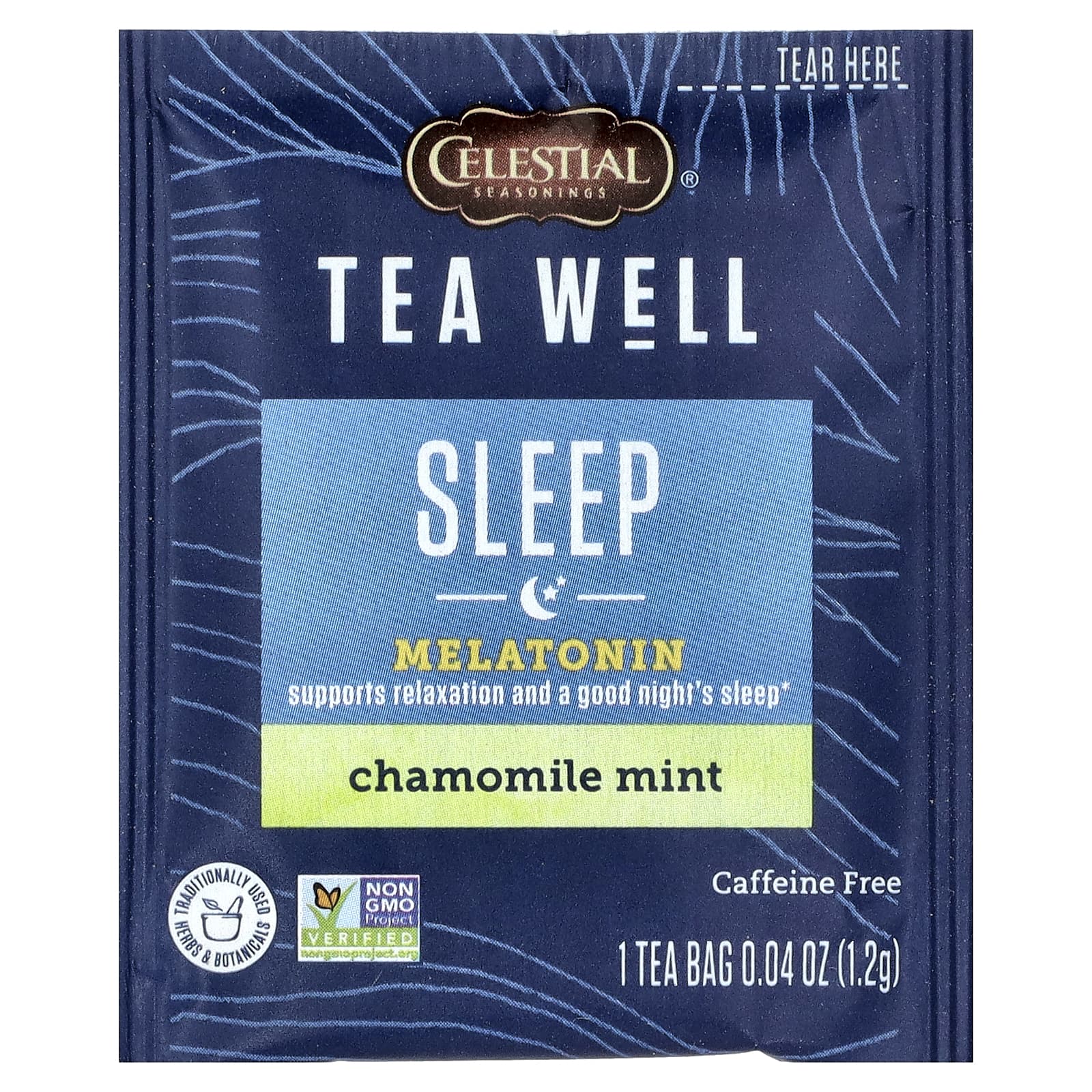 Чайные пакетики Celestial Seasonings Tea Well Sleep Chamomile Mint 12, без кофеина, 14 г