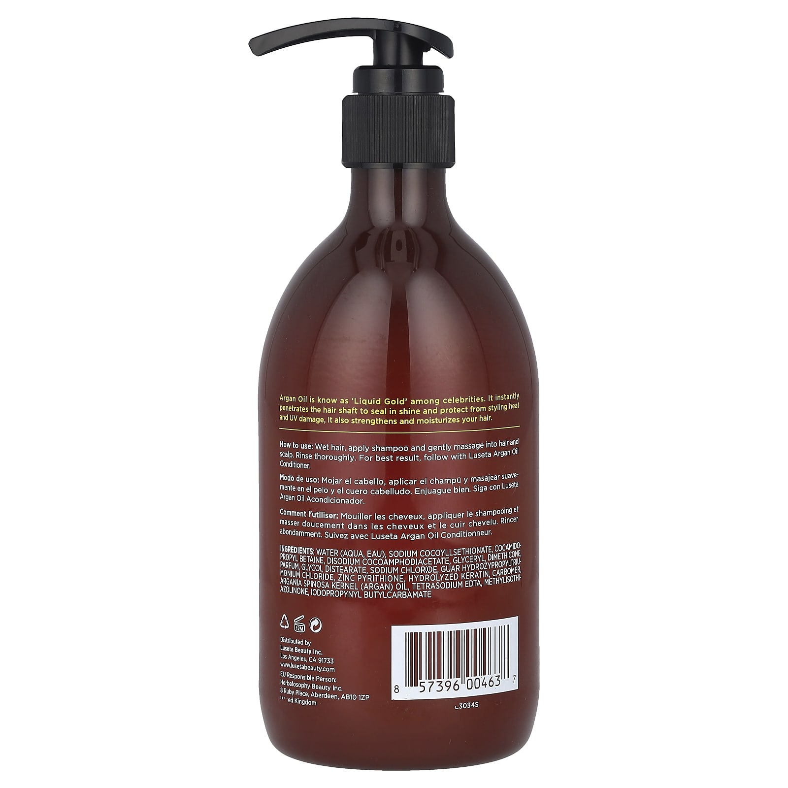 Аргановое масло Luseta Beauty Shampoo, 500 мл — фото 2
