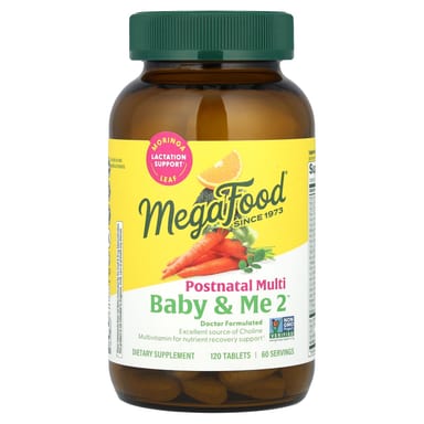 Пренатальный/постнатальный комплекс Baby & Me MegaFood Baby & Me 2™ Postnatal Multi, 120 таблеток