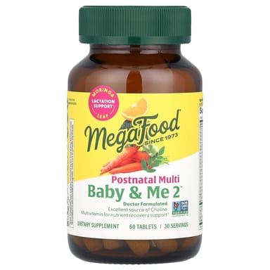 Пренатальный/постнатальный комплекс Baby & Me MegaFood Baby & Me 2™ Postnatal Multi, 60 таблеток