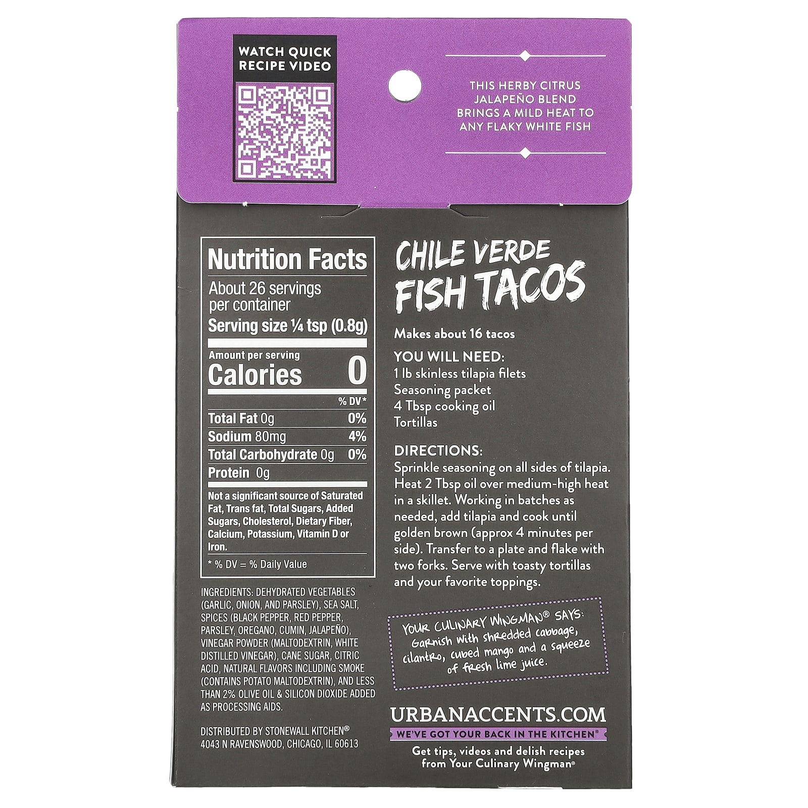Приправа Urban Accents Mix Chile Verde Fish Tacos, 21 г — фото 2