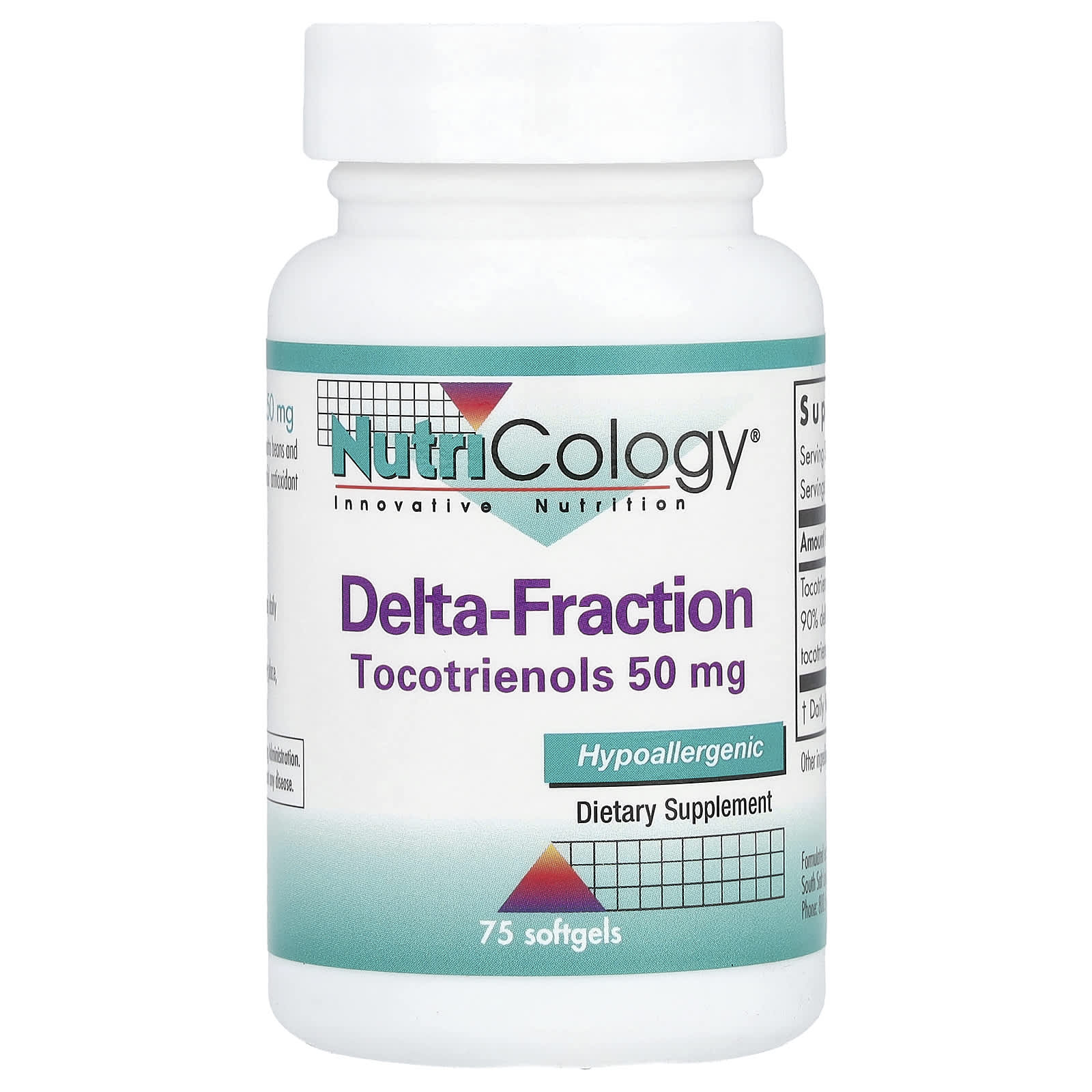 Токотриенолы Nutricology Delta-Fraction, 50 мг, 75 мягких капсул