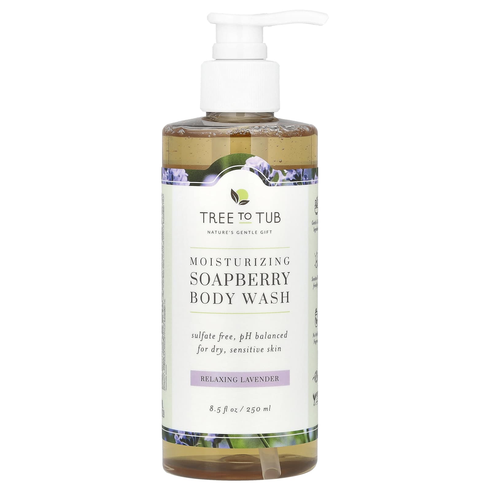 Гель для душа Tree To Tub Relaxing Lavender, вкус Moisturizing Soapberry Body Wash, 250 мл — фото 3