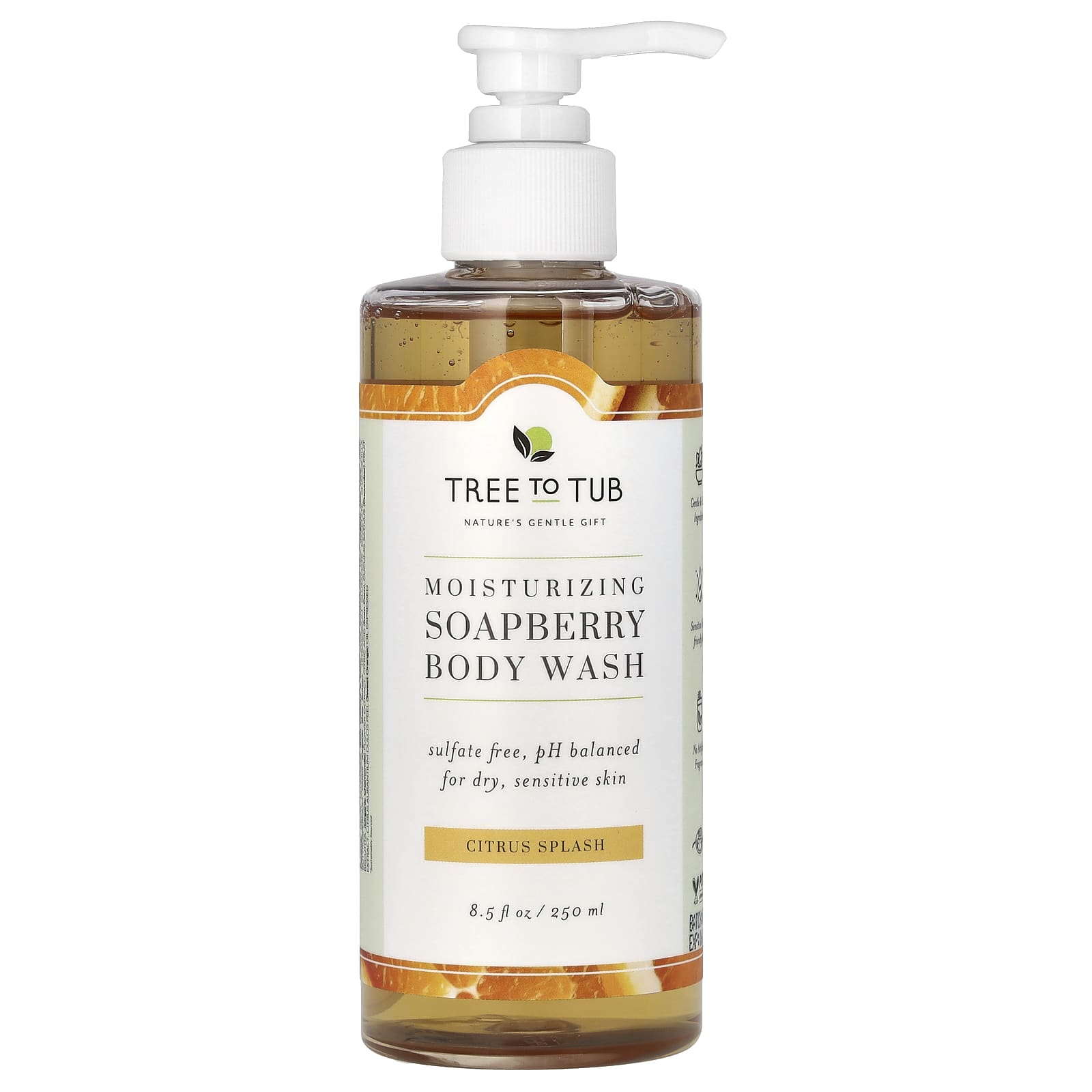 Гель для душа Tree To Tub Citrus Splash, вкус Moisturizing Soapberry Body Wash, 250 мл — фото 3