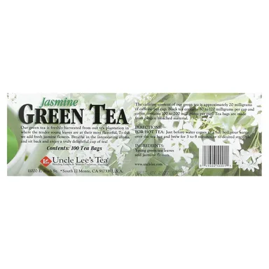 Фото товара: Зеленый чай Uncle Lee's Tea Jasmine 100 Tea Bags, 5.64 унций, чайные пакетики