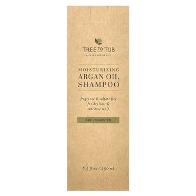 Аргановое масло Tree To Tub Moisturizing Shampoo For Dry Hair & Sensitive Scalp Raw, без отдушки, 250 мл