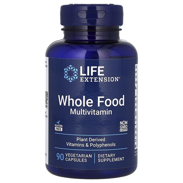 Мультивитамины Life Extension Whole Food, 90 растительных капсул