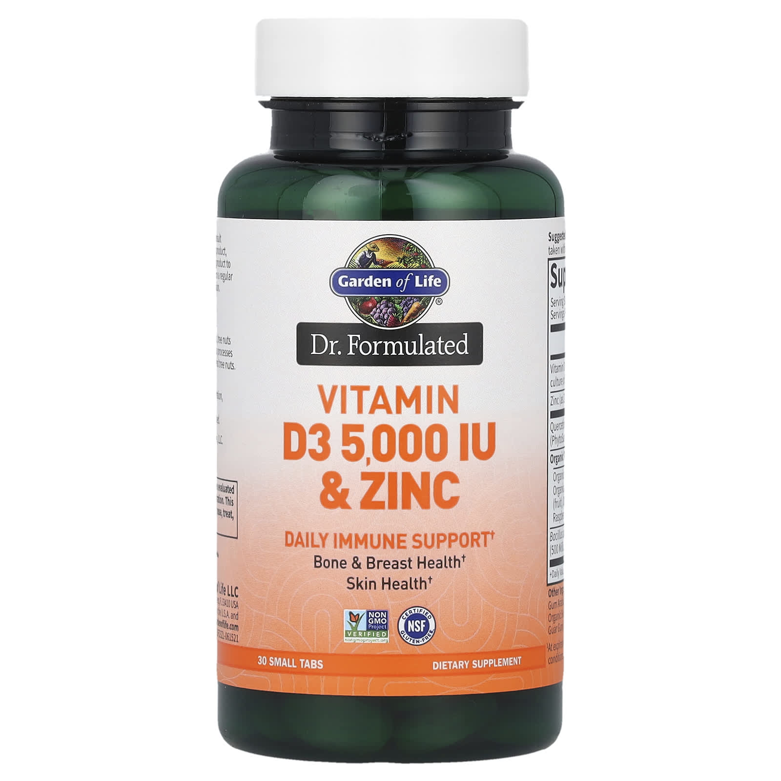 Витамин D3 Garden of Life & Zinc, оттенок 30 Small Tabs