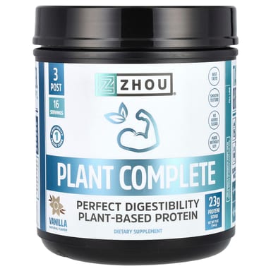 Протеин Zhou Nutrition Plant Complete Perfect Digestibility Plant-Based, вкус Vanilla, 544 г