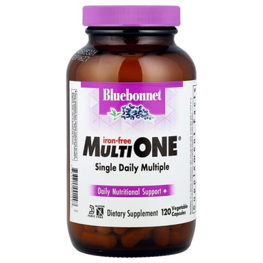 Железо Bluebonnet Nutrition MultiONE® Single Daily Multiple -Free, 120 растительных капсул