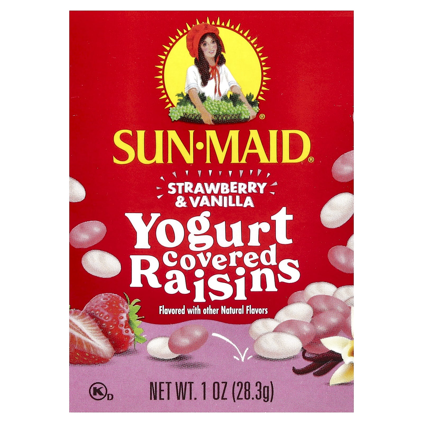 Изюм в йогурте Sun-Maid, клубника и ваниль, 6 коробок по 28,3 г