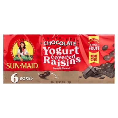 Шоколад Sun-Maid Yogurt Covered Raisins 6 Boxes, вкус Chocolate, 28 г