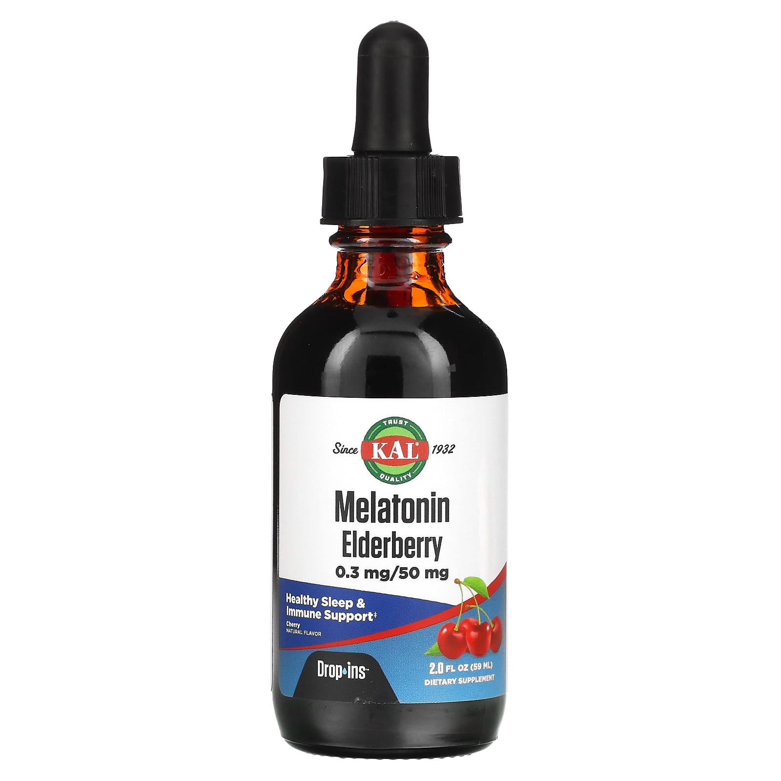 Бузина KAL Melatonin Cherry, вкус Melatonin Elderberry, Cherry, 59 мл