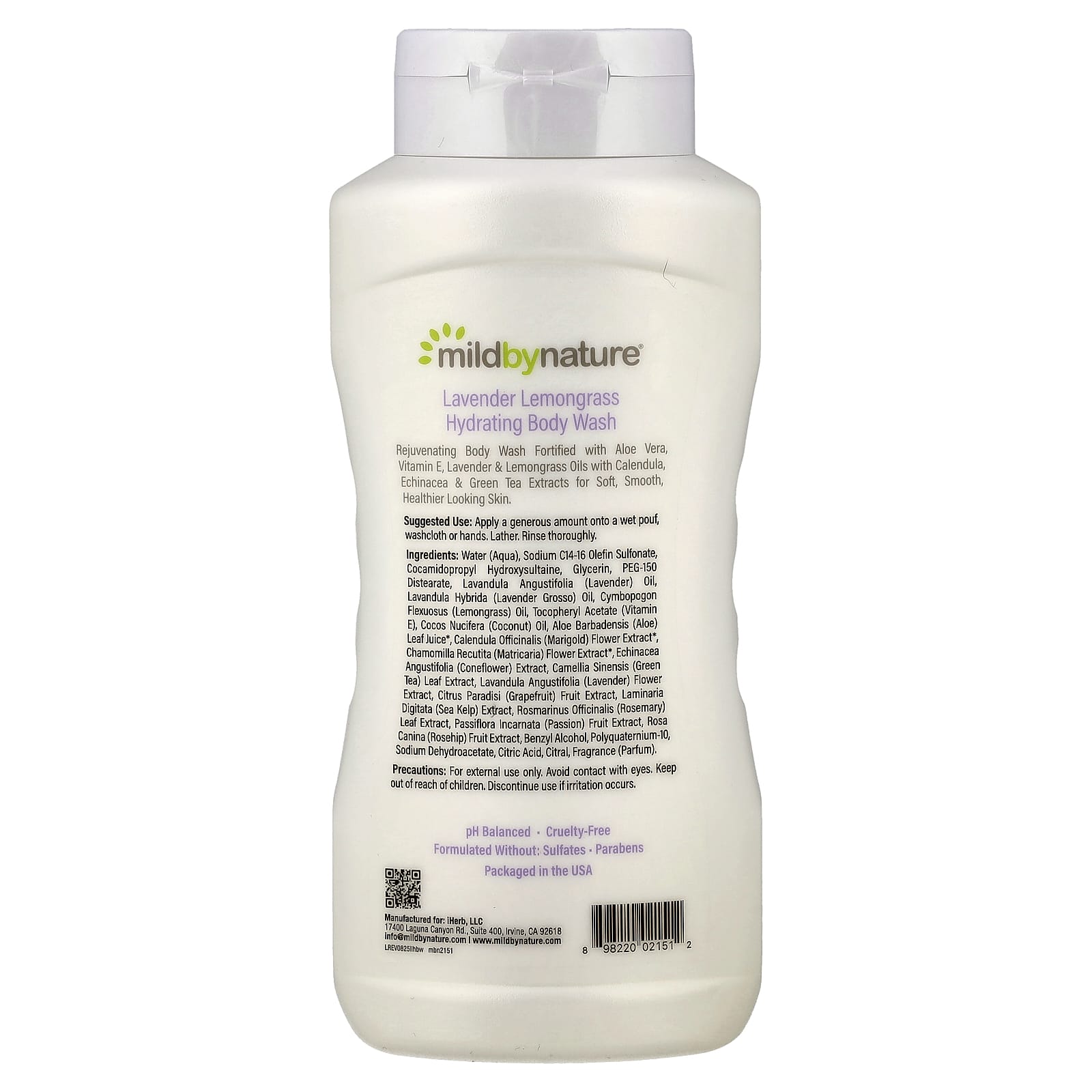 Гель для душа Mild By Nature Hydrating, вкус Lavender Lemongrass, 473 мл — фото 4