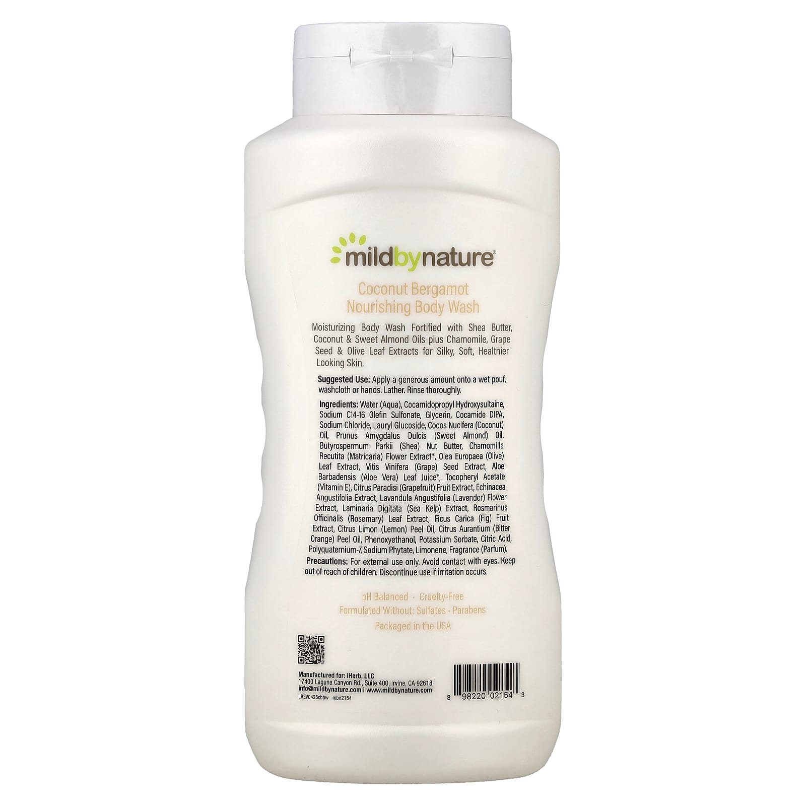 Гель для душа Mild By Nature Nourishing Coconut Bergamot, 473 мл — фото 4