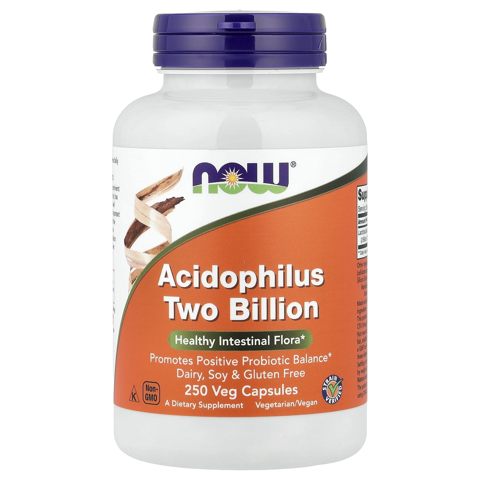 Пробиотик ацидофилус NOW Foods Two Billion, 20 мг, 250 растительных капсул