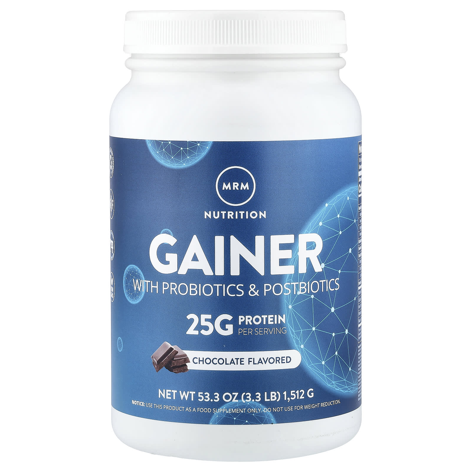 Пробиотик MRM Nutrition Gainer With & Postbiotics, вкус Chocolate, 1512 г, 3. — фото 7