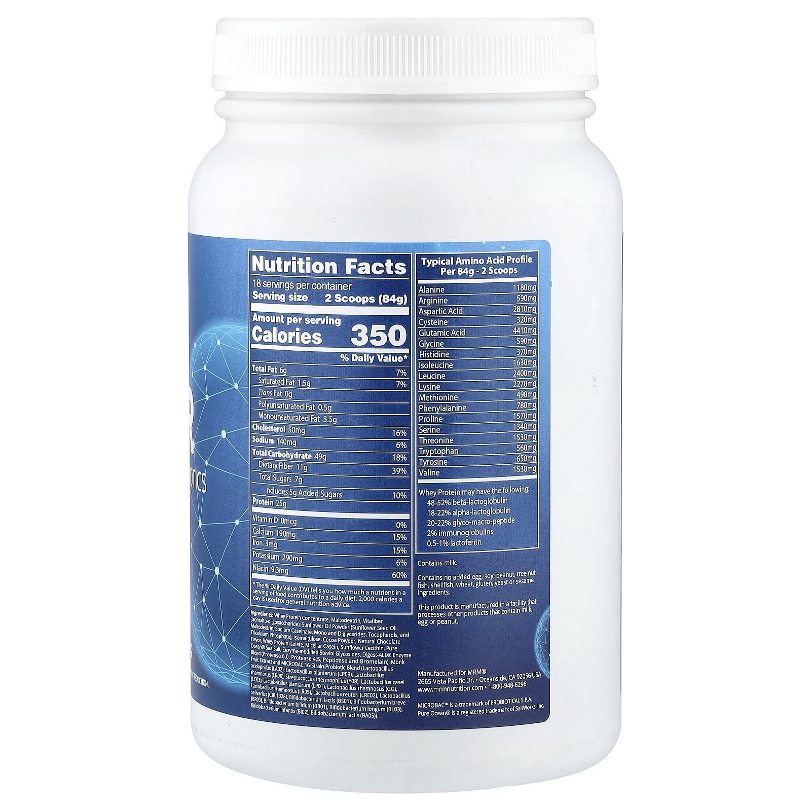 Пробиотик MRM Nutrition Gainer With & Postbiotics, вкус Chocolate, 1512 г, 3. — фото 8