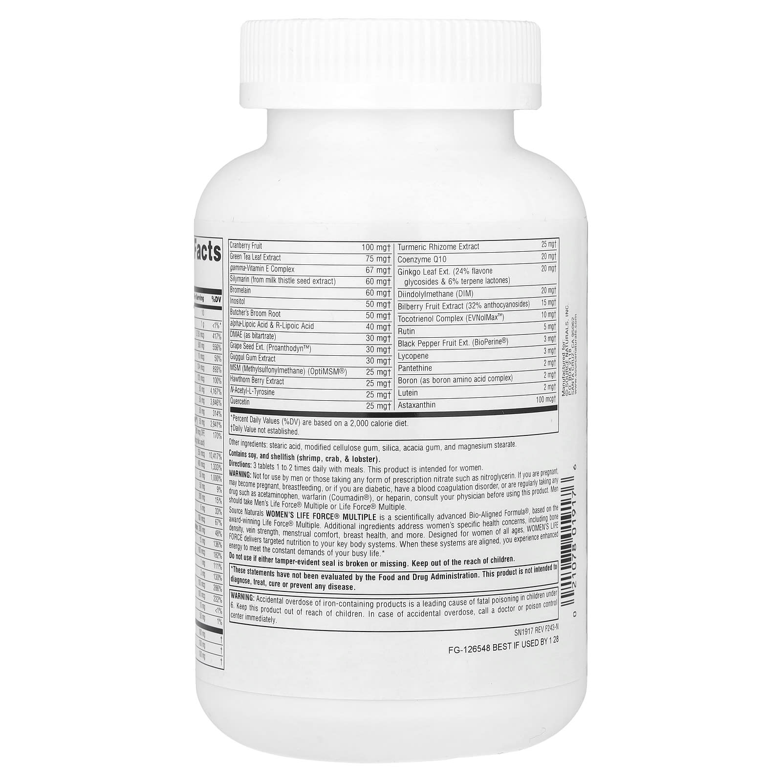 Мультивитаминный комплекс Life Force Source Naturals Women's Life Force® Multiple, 180 таблеток — фото 2