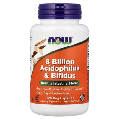 Пробиотик ацидофилус NOW Foods 8 Billion & Bifidus, 68 мг, 120 растительных капсул