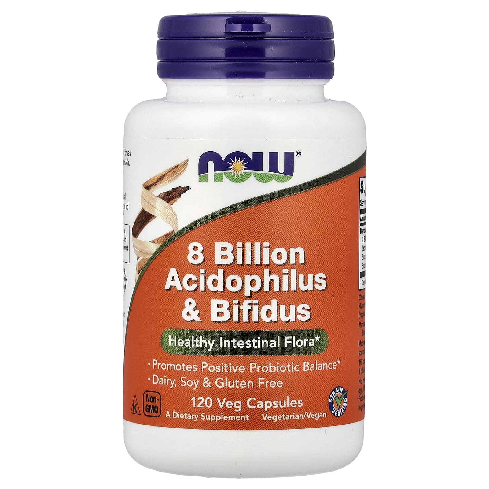 Пробиотик ацидофилус NOW Foods 8 Billion & Bifidus, 68 мг, 120 растительных капсул