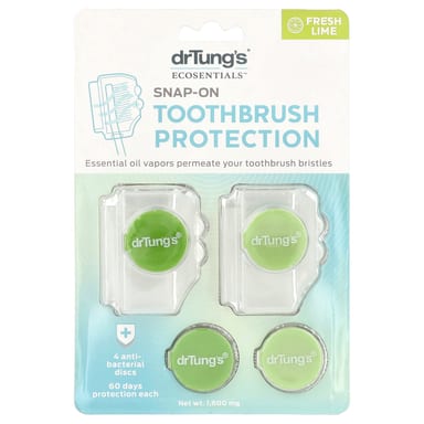 Зубная щётка Dr. Tung's Ecosentials™ Snap-On Protection Fresh Lime, 4 шт.