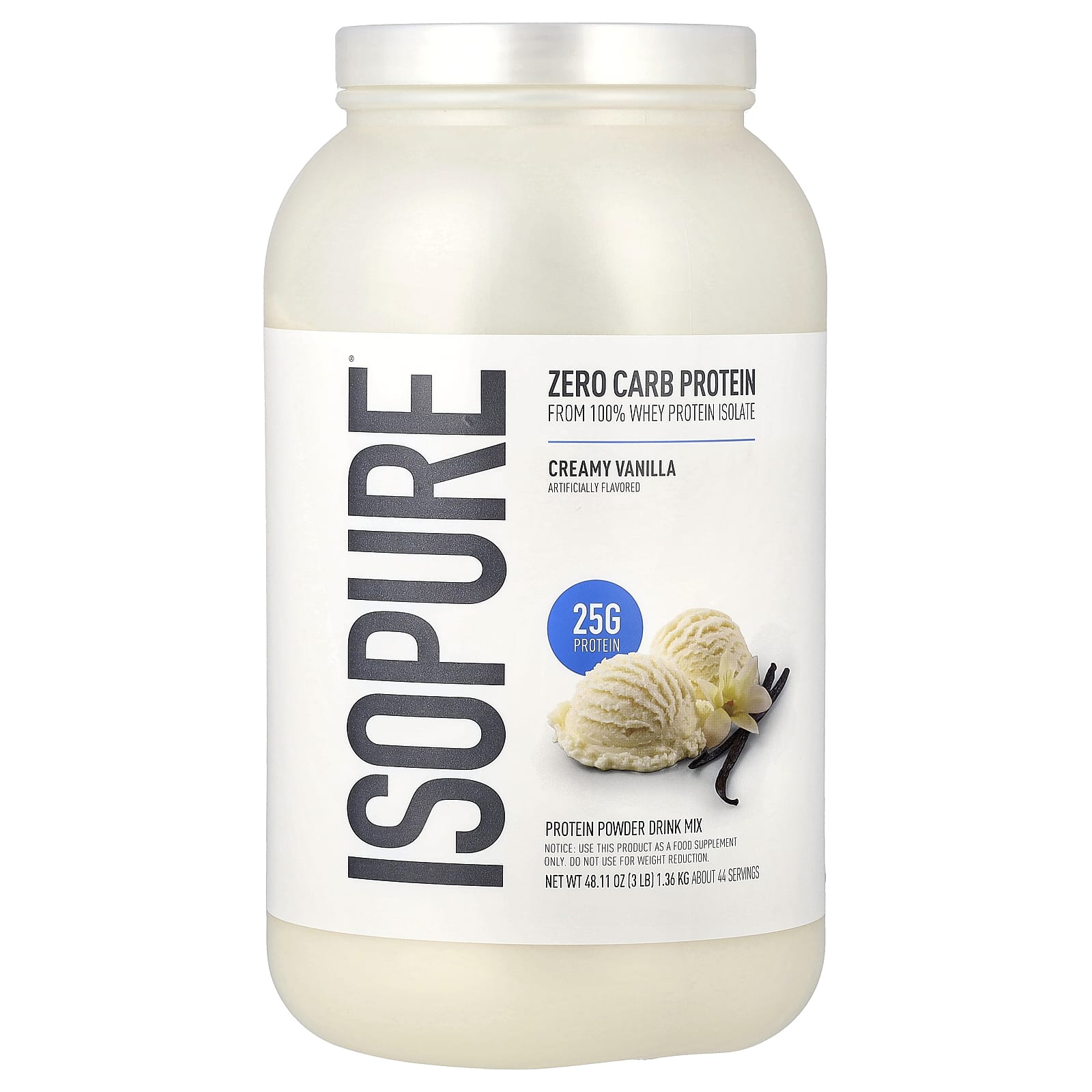 Протеиновый порошок Isopure Zero Carb, вкус Creamy Vanilla, 1.36 кг — фото 2
