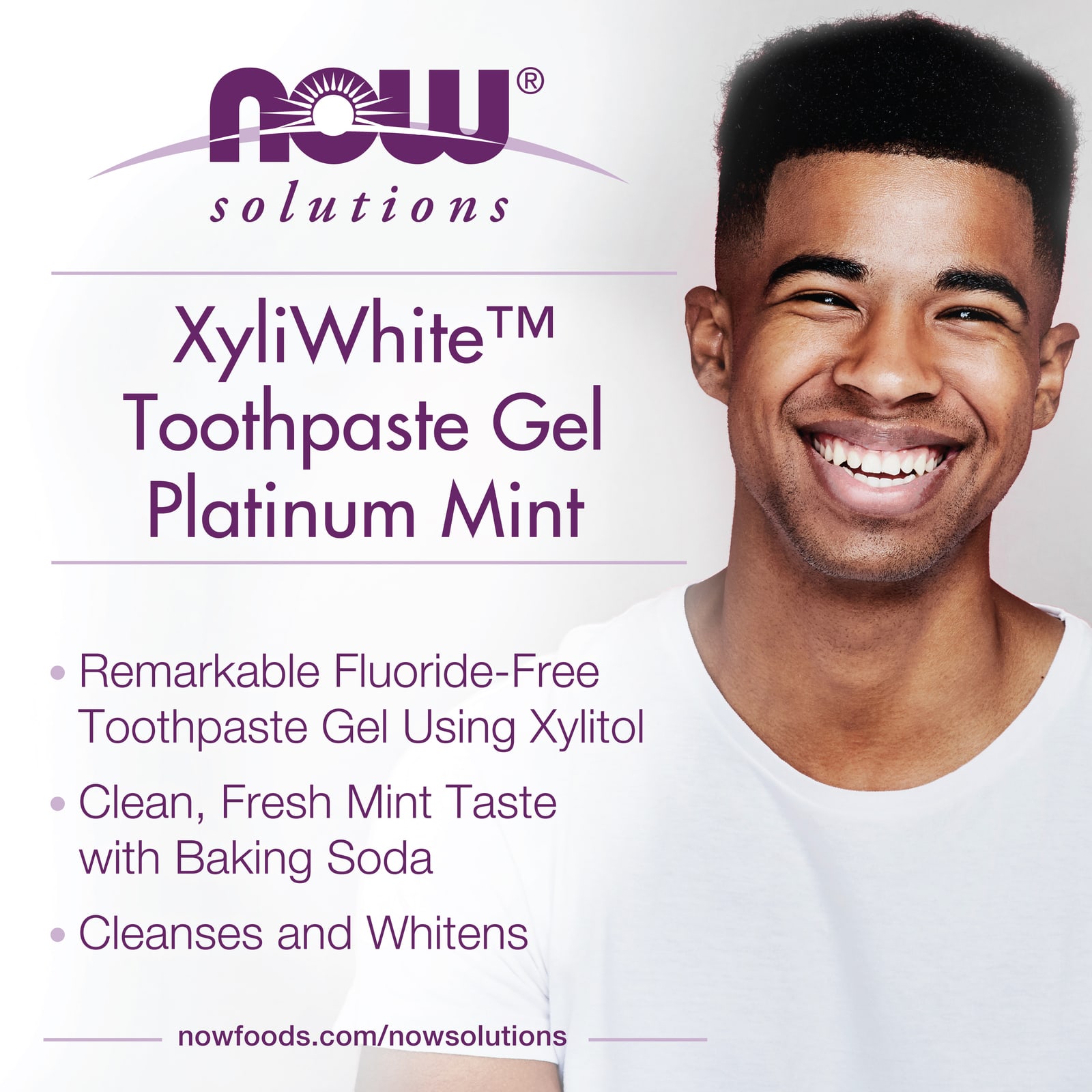 Зубная паста NOW Foods Solutions XyliWhite™ Gel with Baking Soda Platinum Mint, 181 г, гель — фото 4