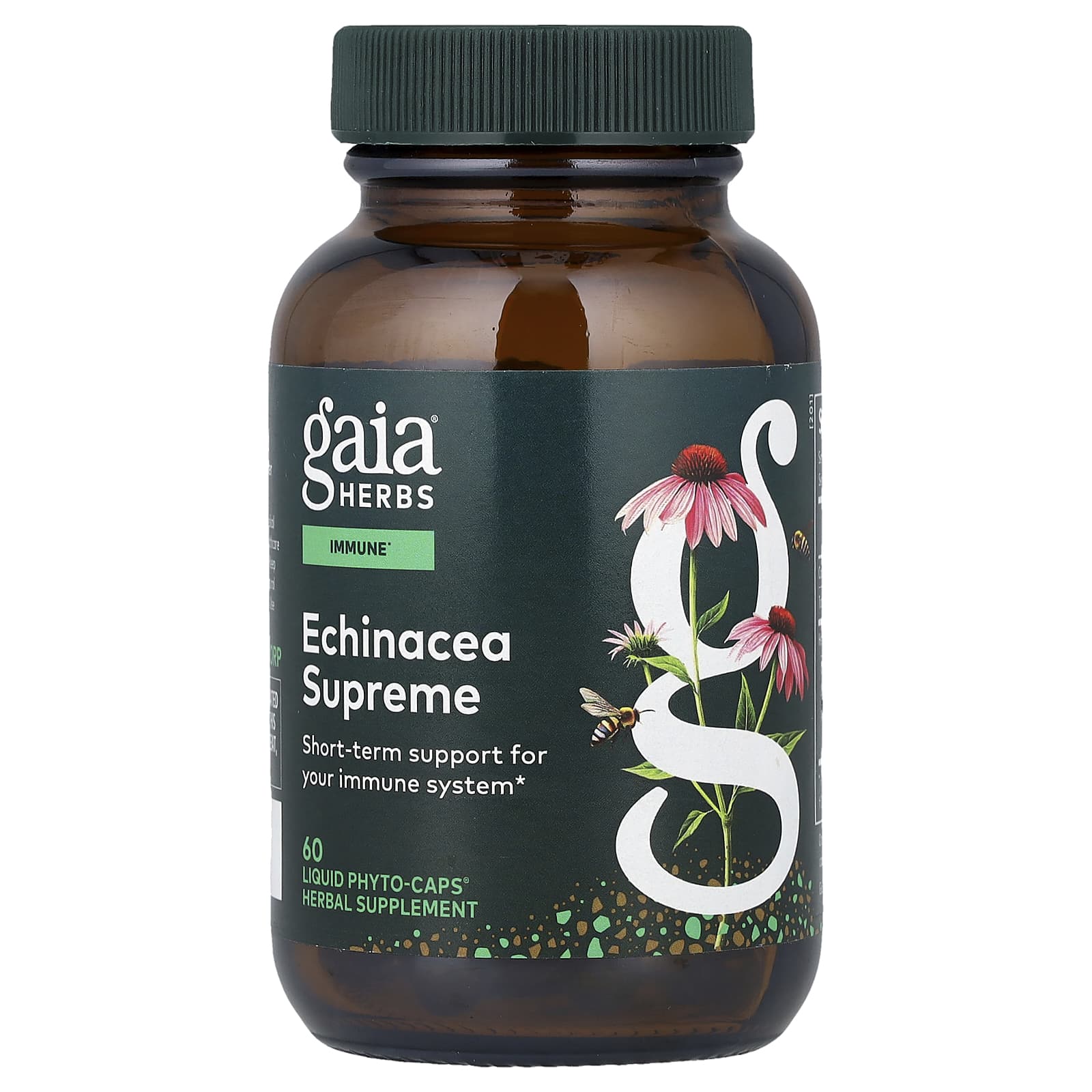 Эхинацея Gaia Herbs Supreme, оттенок 60 Liquid Phyto-Caps®, жидкая форма