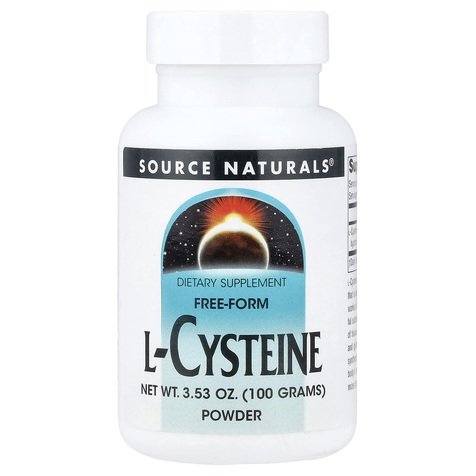 L-цистеин Source Naturals L-Cysteine Powder Free-Form, 100 г, порошок