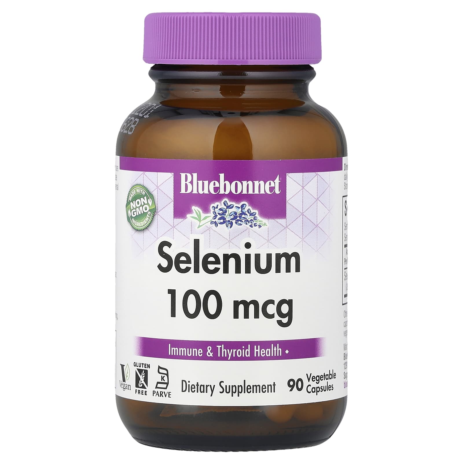 Селен Bluebonnet Nutrition, 100 мкг, 90 растительных капсул