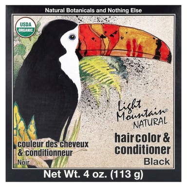 Кондиционер Light Mountain Natural Hair Color &, оттенок Black, 113 г