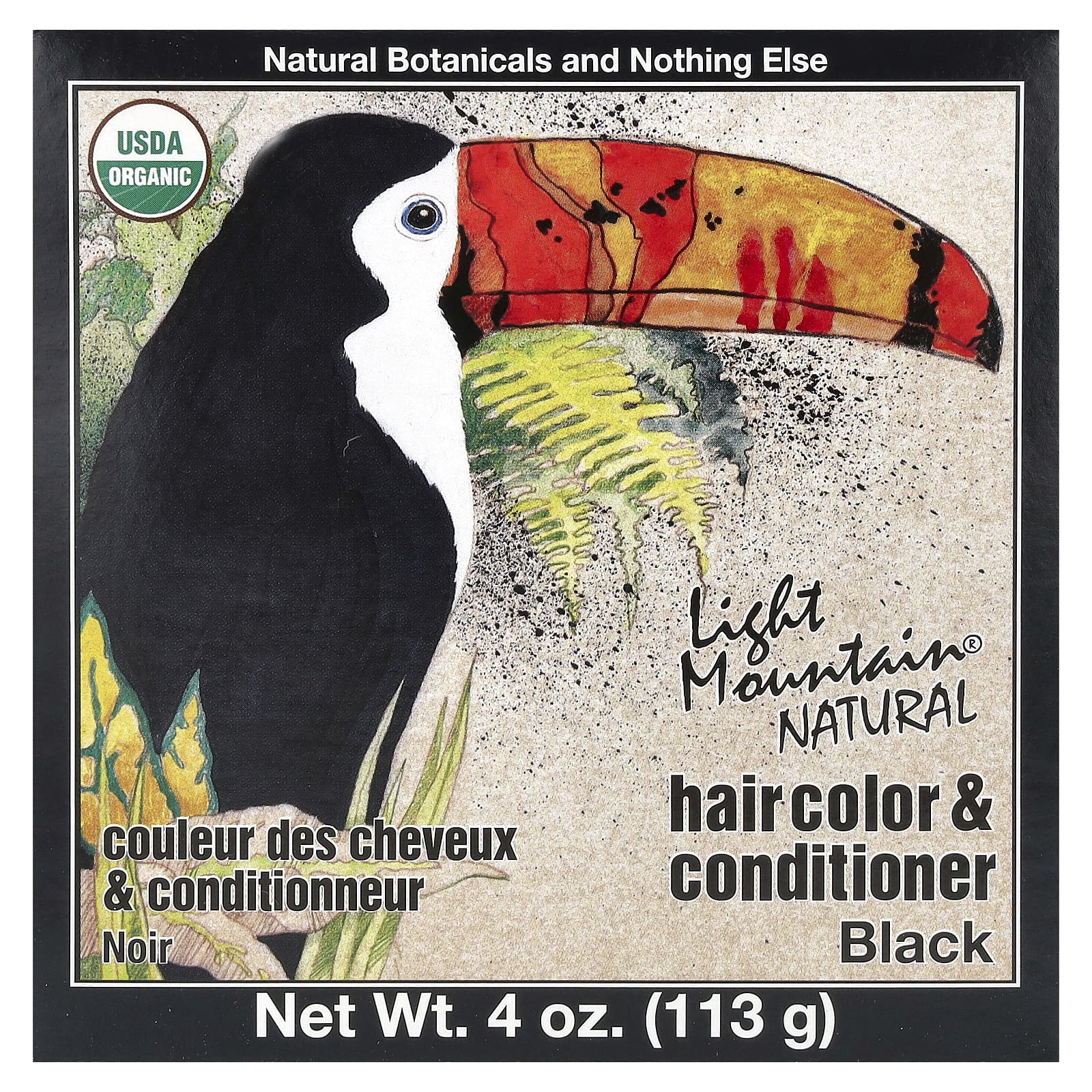 Кондиционер Light Mountain Natural Hair Color &, оттенок Black, 113 г