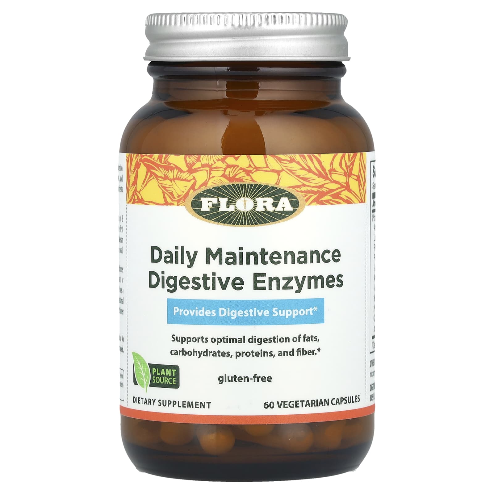 Пищеварительные ферменты Flora Daily Maintenance, 60 растительных капсул