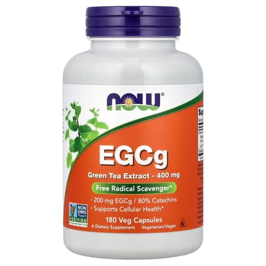 Зеленый чай NOW Foods EGCg Extract, 400 мг, 180 растительных капсул