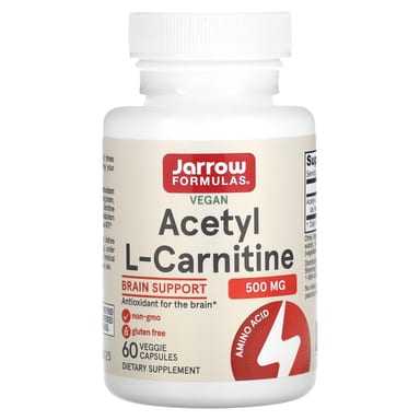 Ацетил-L-карнитин Jarrow Formulas Acetyl L-Carnitine, 500 мг, 60 растительных капсул