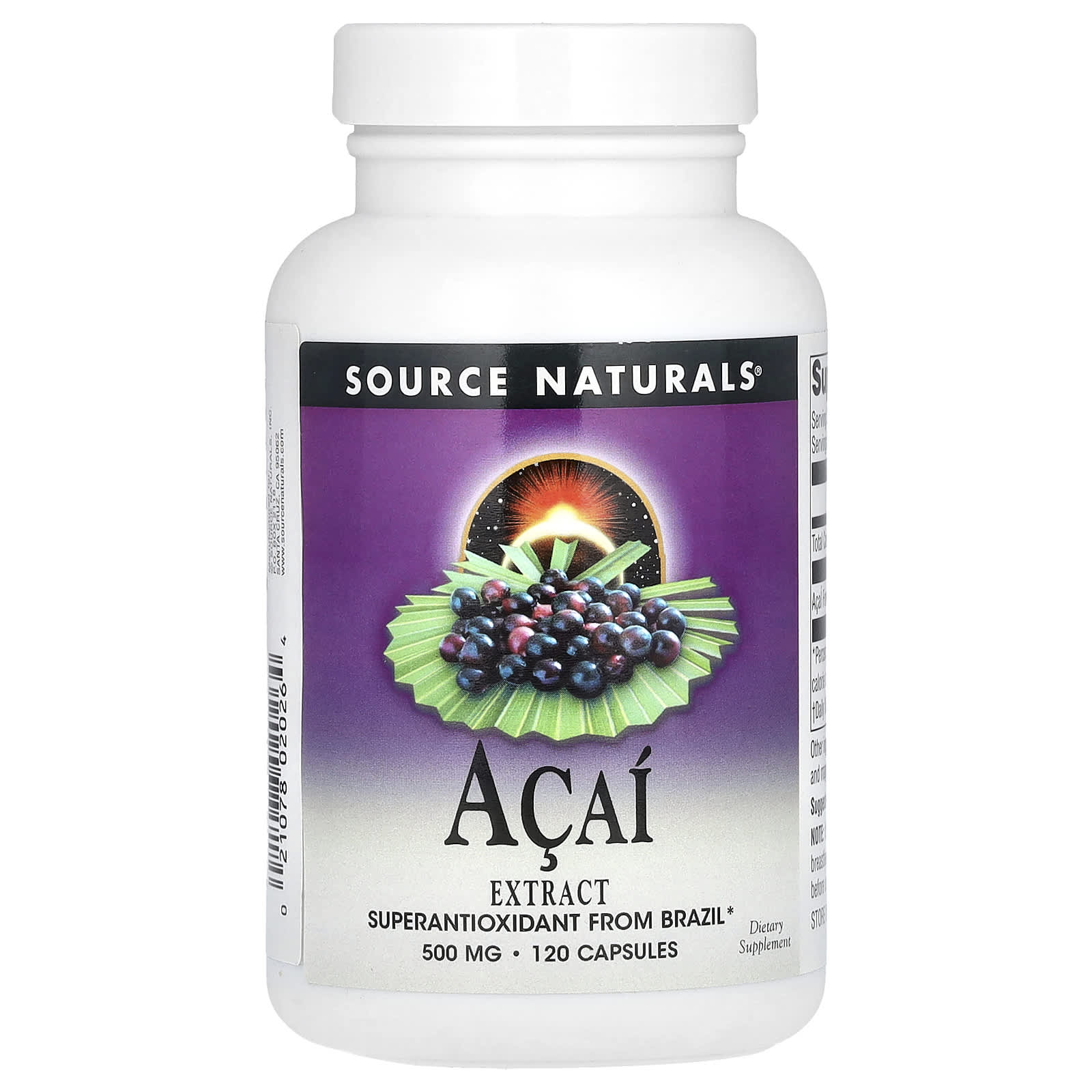 Экстракт асаи Source Naturals, 500 мг, 120 капсул