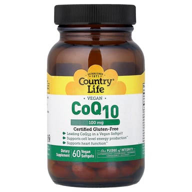 Коэнзим Q10 Country Life Vegan, 100 мг, 60 мягких капсул