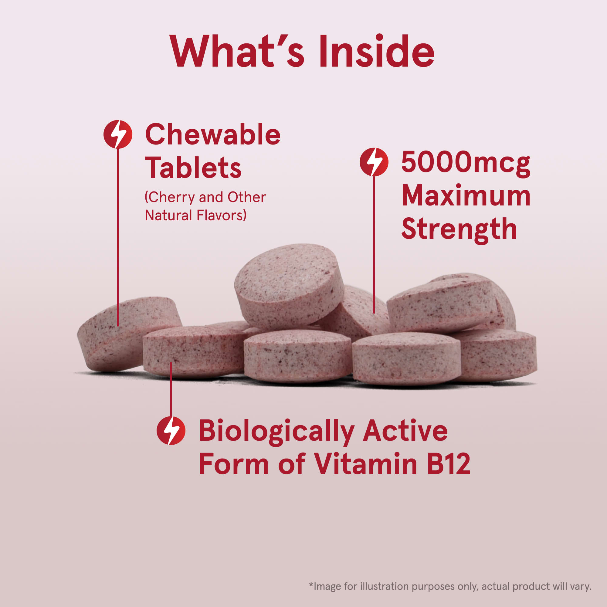 Метил B12 Jarrow Formulas Vegan Methyl Maximum Strength, вкус Cherry, 5000 мкг, 60 жевательных таблеток — фото 7