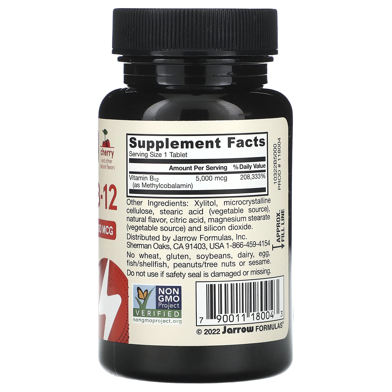 Метил B12 Jarrow Formulas Vegan Methyl Maximum Strength, вкус Cherry, 5000 мкг, 60 жевательных таблеток — фото 2