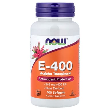 Витамин E NOW Foods E-400, 400 МЕ, 268 мг, 100 мягких капсул