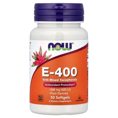Витамин E NOW Foods E-400, 400 МЕ, 268 мг, 50 мягких капсул
