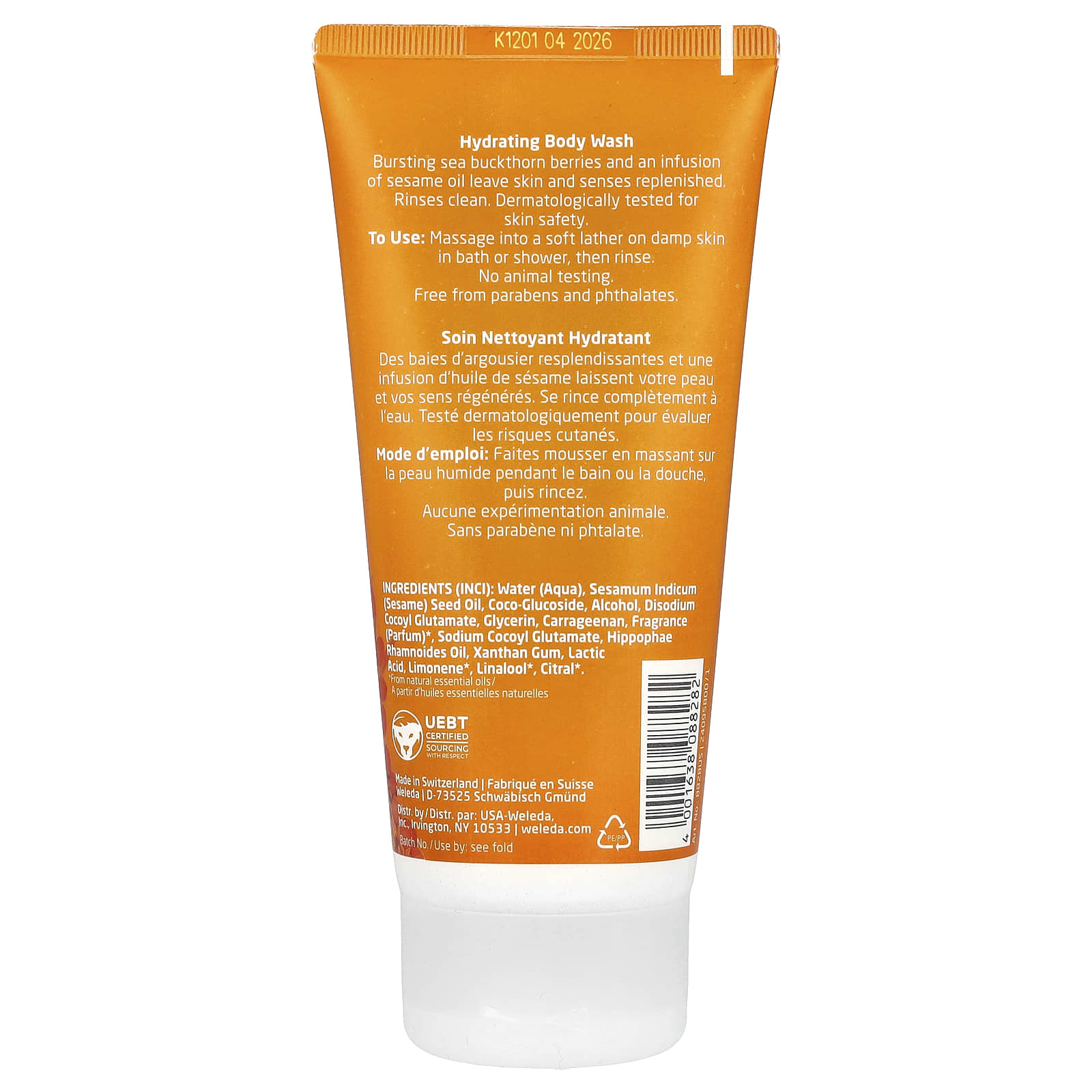 Гель для душа Weleda Hydrating Sea Buckthorn Extracts, 200 мл — фото 2