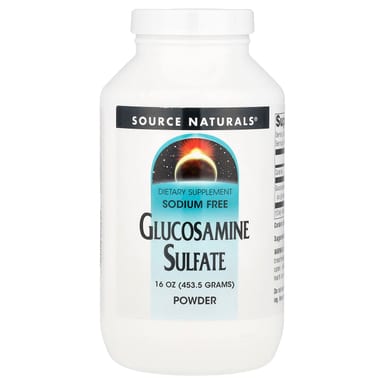 Глюкозамин Source Naturals Sulfate Powder Sodium Free, 453.5 г, порошок
