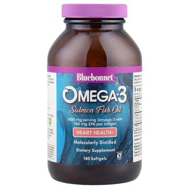 Рыбий жир Bluebonnet Nutrition Omega-3 Salmon, 1000 мг, 180 мягких капсул
